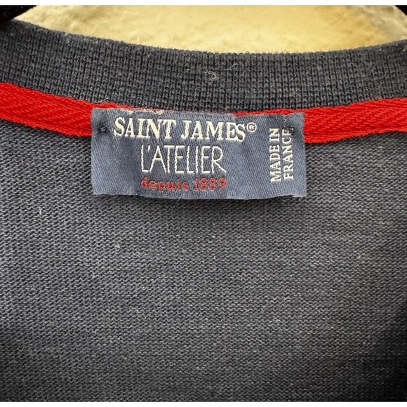 SAINT JAMES ATELIER Men’s  Breton Style Knit Colorblock short-sleeve tee Size 34 - Picture 4 of 9